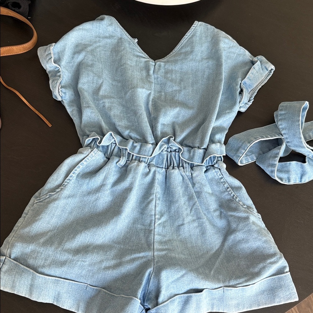 Habitual kids Girls size 10 denim romper